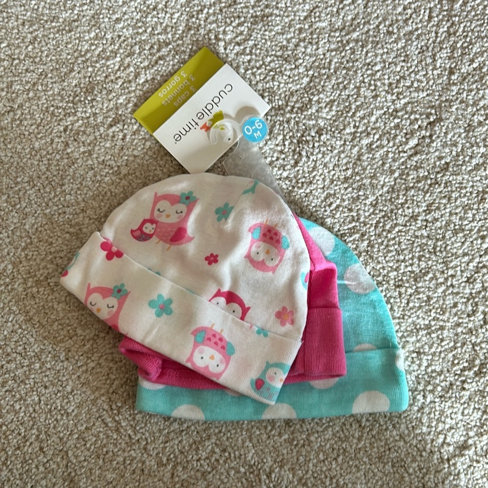 Set of 3 baby caps